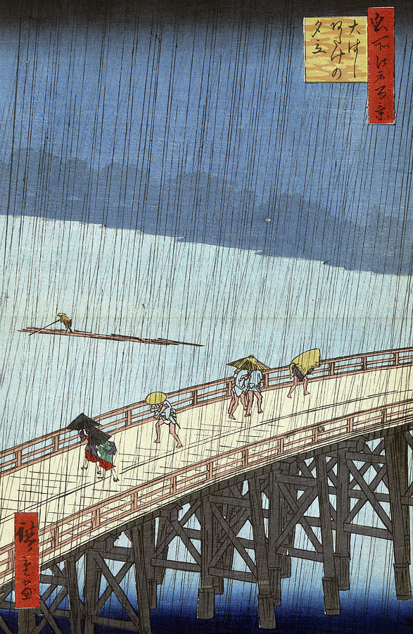 Hiroshige Rain, 1857 Painting by Granger