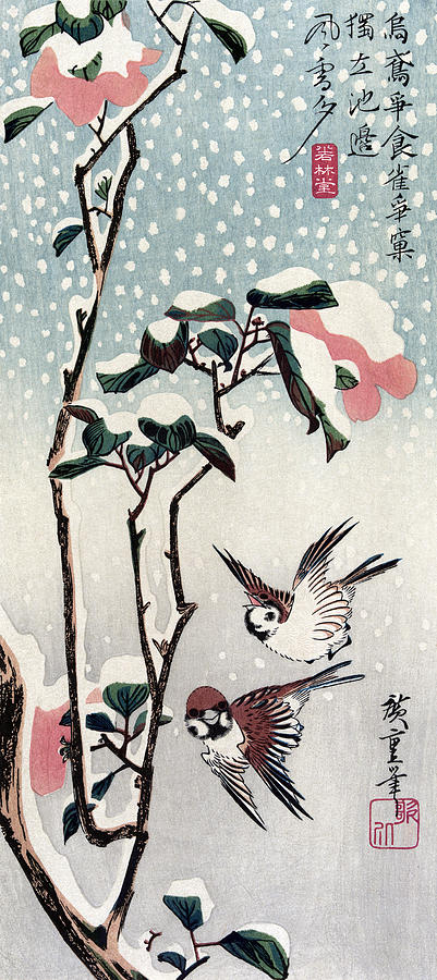 Hiroshige Sparrows, C1840 Painting by Granger
