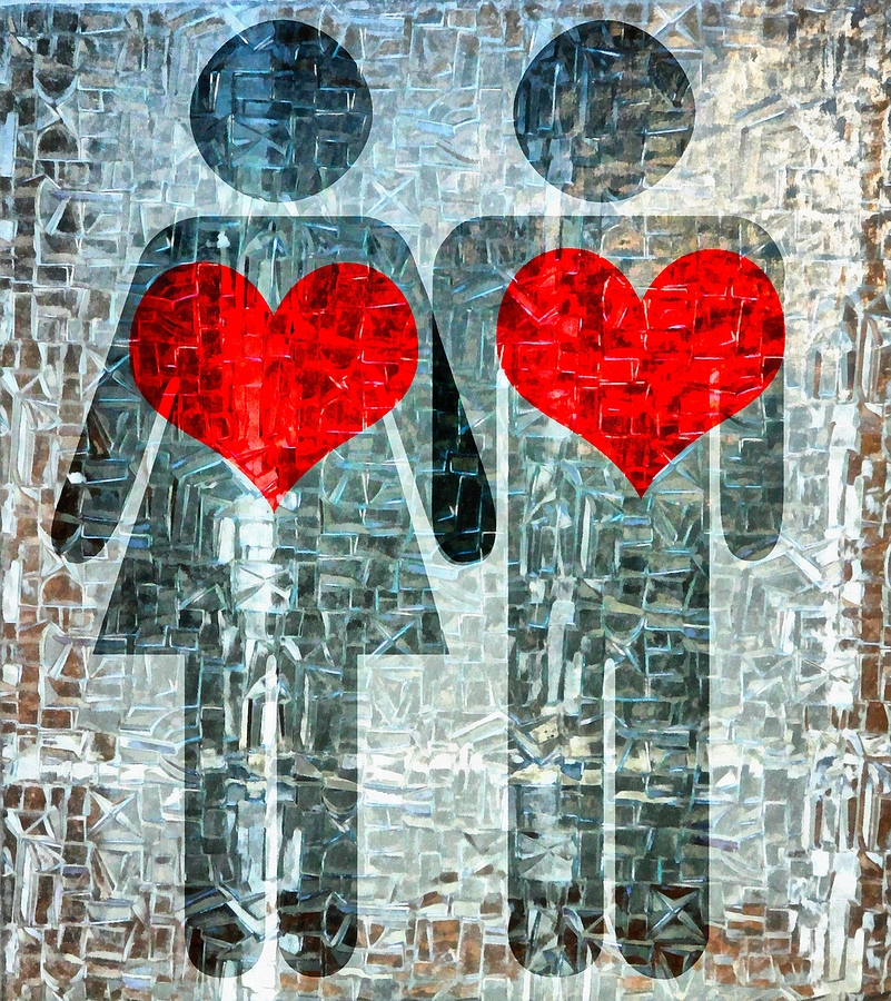 His and Hers Strength Of Heart Mixed Media by Angelina Tamez