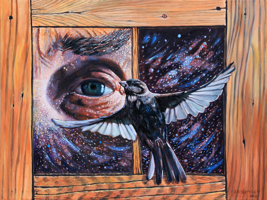 His Eye Is On The Sparrow Painting by John Lautermilch