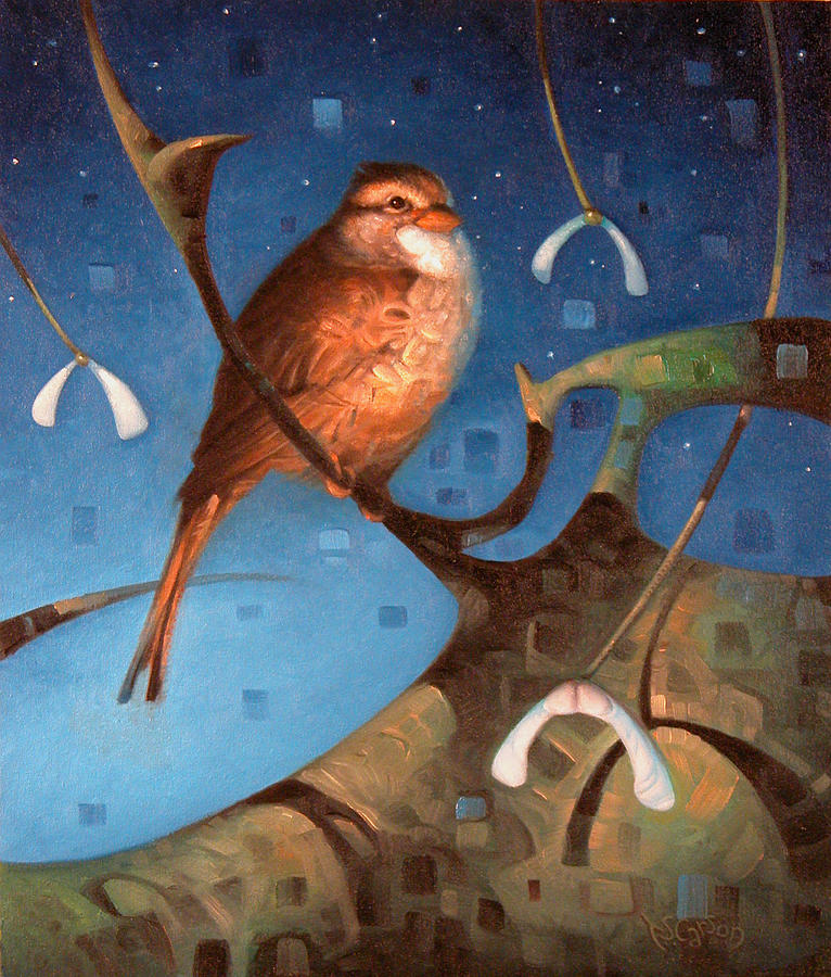 His eyes on the Sparrow Painting by T S Carson