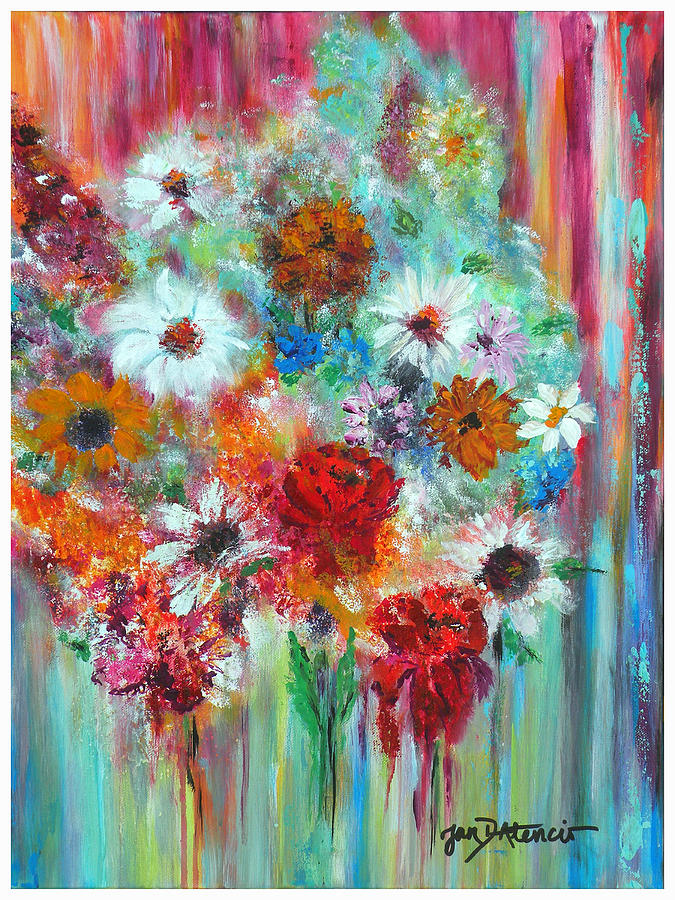 His Fragrant Bouquet Painting by Jan Atencio | Fine Art America