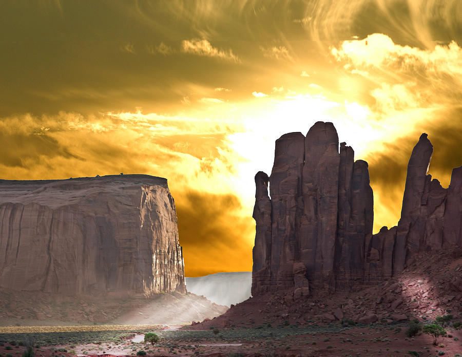 Monument Valley Photograph - HIs Hand from the ground up by Randall Branham