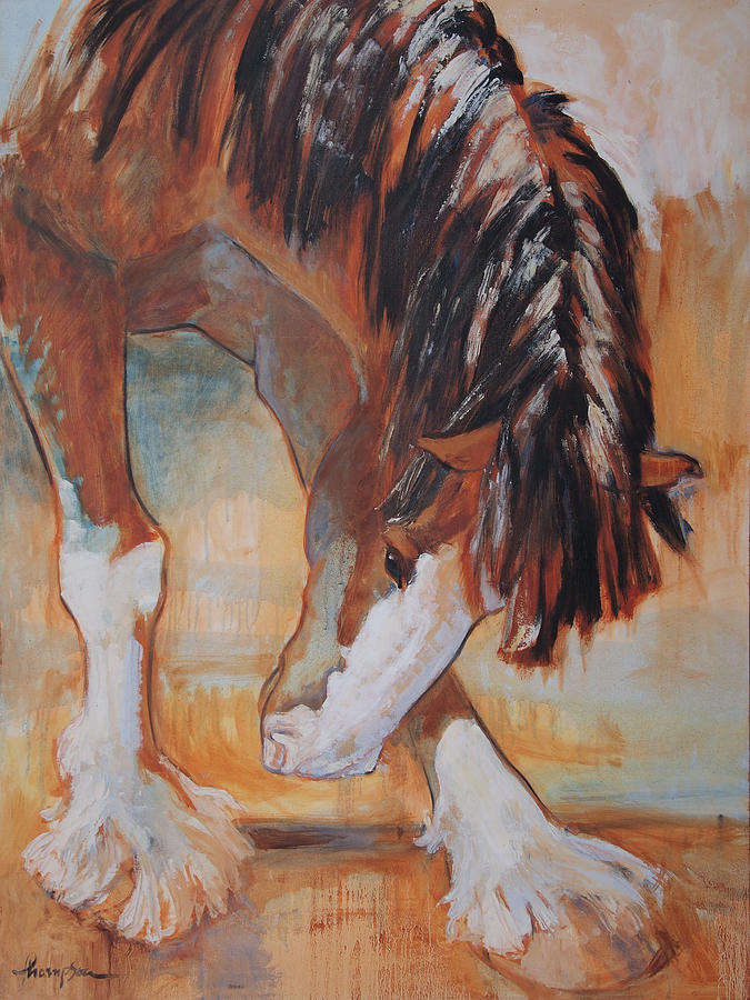Horse Painting - His Majestys Nose Itches by Tracie Thompson