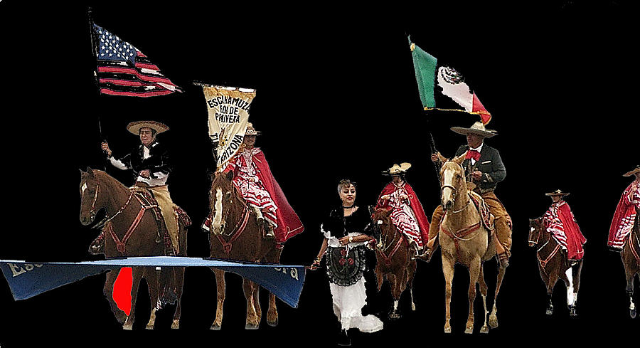 Hispanic Riders 2 La Fiesta de los Vaqueros Rodeo Parade Tucson Arizona 2002-2008 Photograph by David Lee Guss