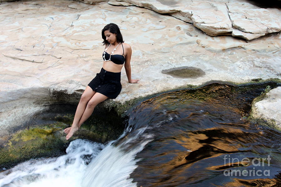 Hispanic Woman Waterfall Photograph by Henrik Lehnerer