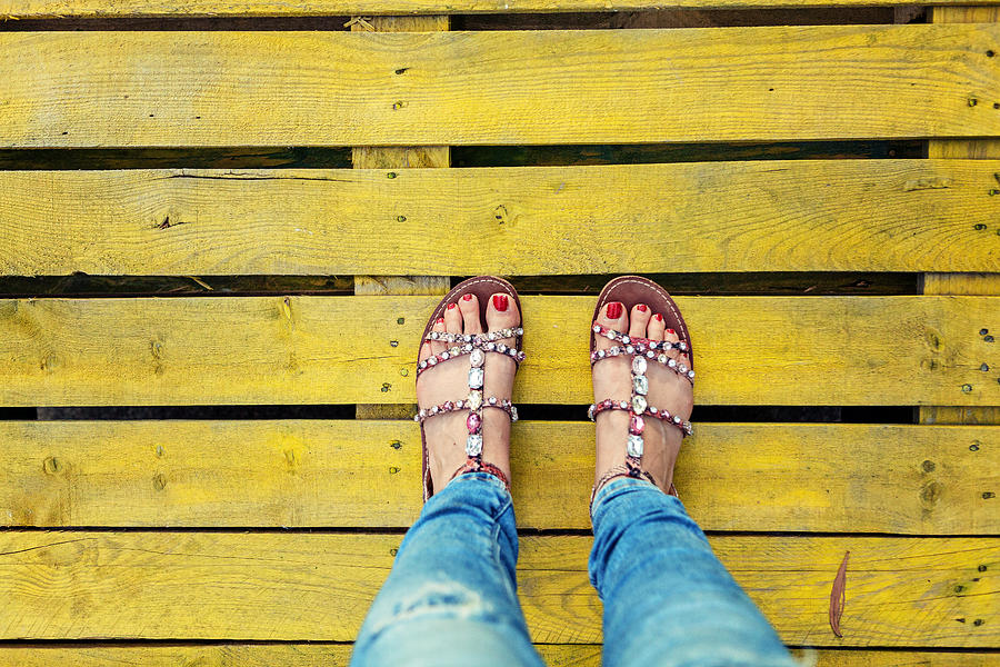 Hispanic woman wearing sandals Photograph by Carol Yepes