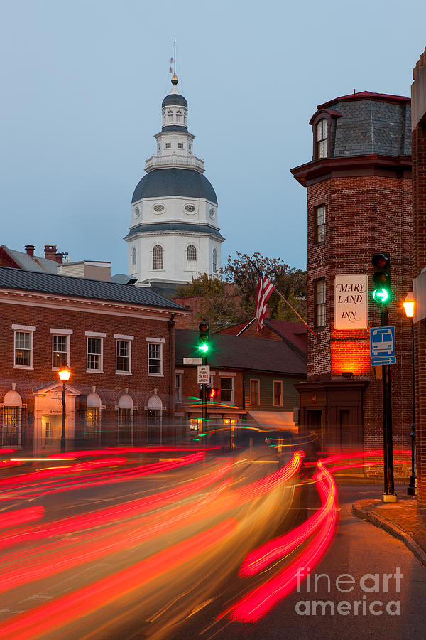 Historic Annapolis and Evening Traffic I Photograph by Clarence Holmes