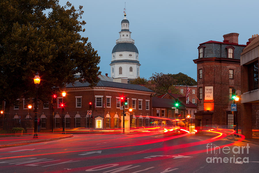 Historic Annapolis and Evening Traffic II Photograph by Clarence Holmes