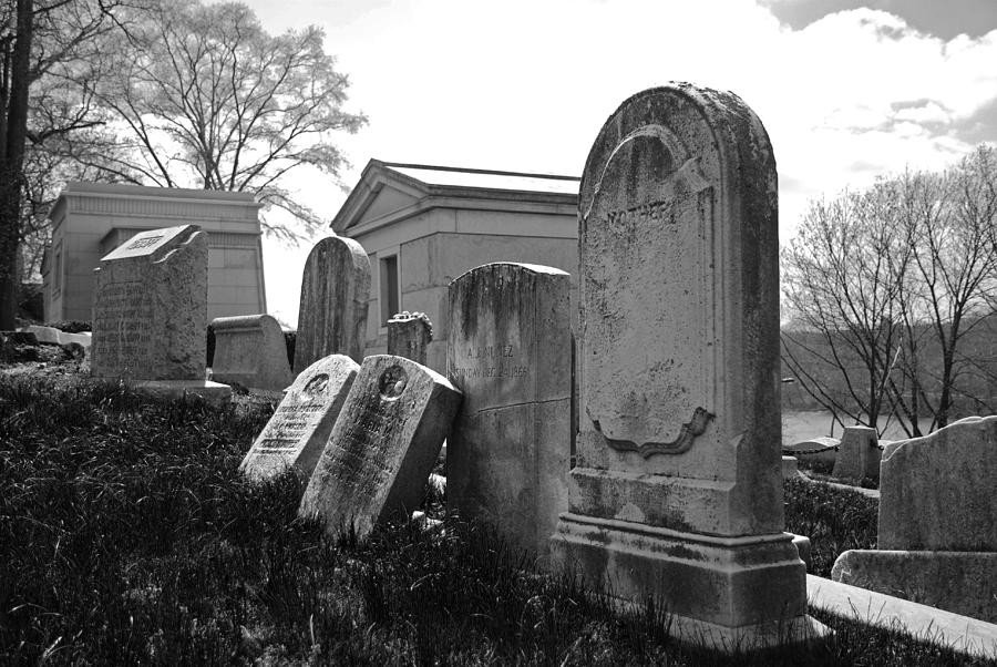 Black And White Photograph - Historic Cemetery by Jennifer Ancker