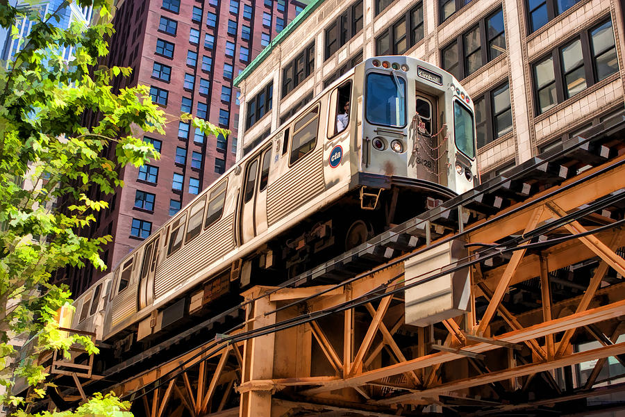 Chicago Painting - Historic Chicago El Train by Christopher Arndt