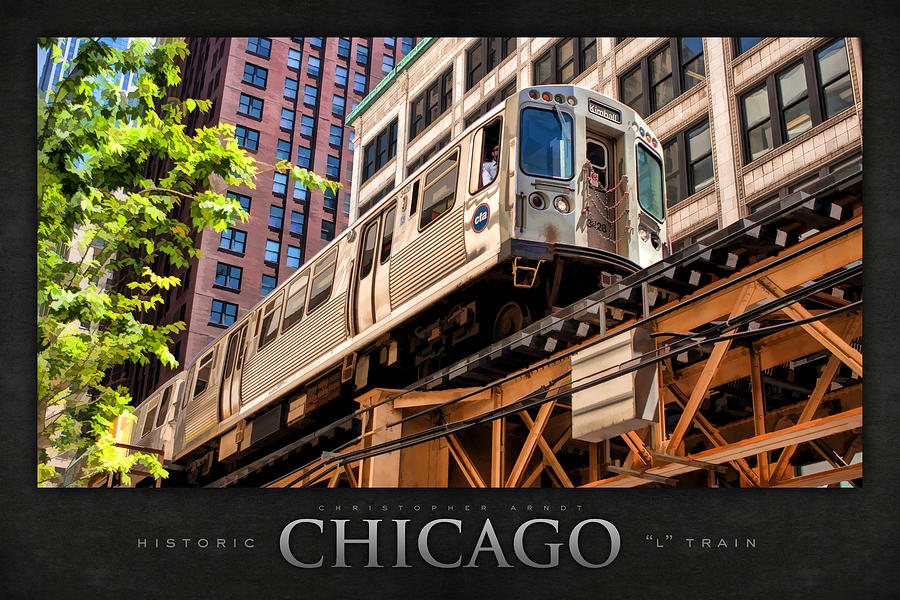 Historic Chicago El Train Poster Painting by Christopher Arndt