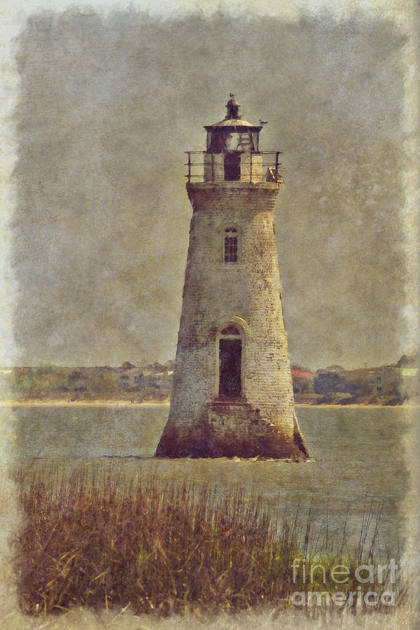 Lighthouse Photograph - Historic Cockspur Lighthouse by Carrie Cranwill