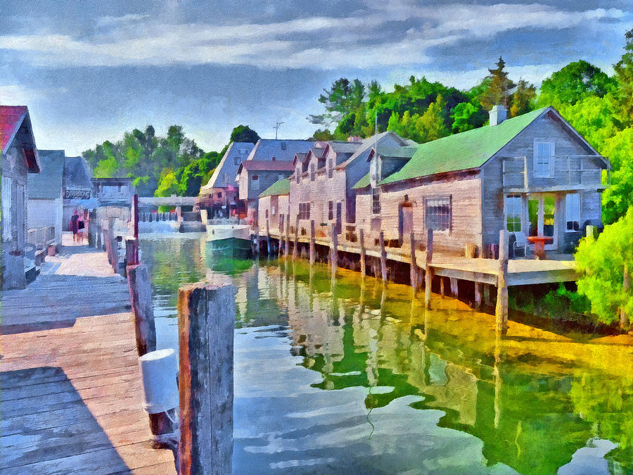 Historic Fishtown in Leland Michigan Digital Art by Digital Photographic Arts
