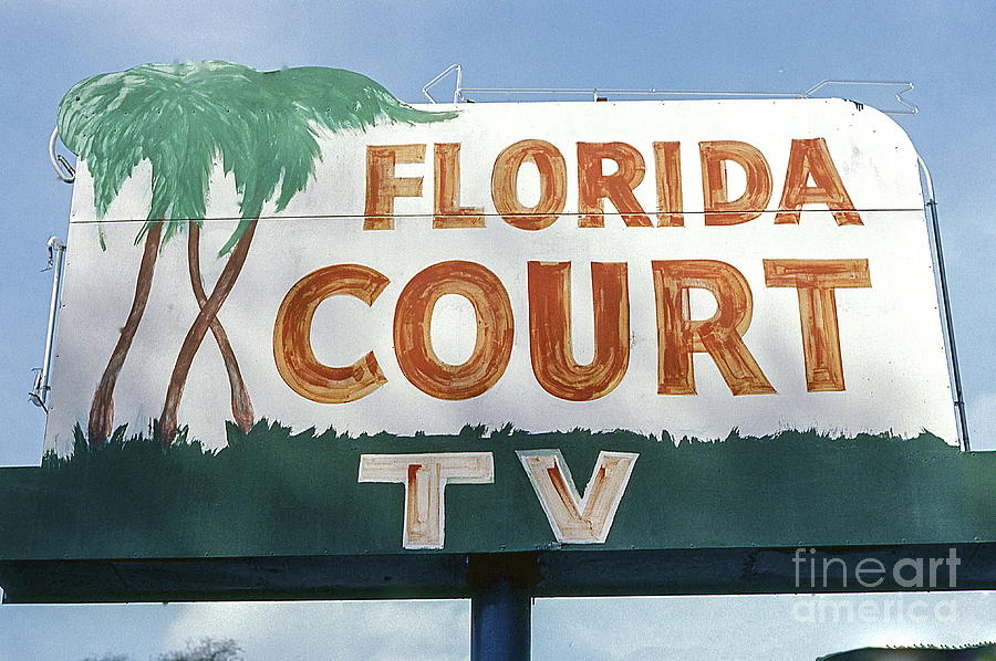 Historic Florida Motor Court Sign in Delray Beach. Florida. Photograph by Robert Birkenes
