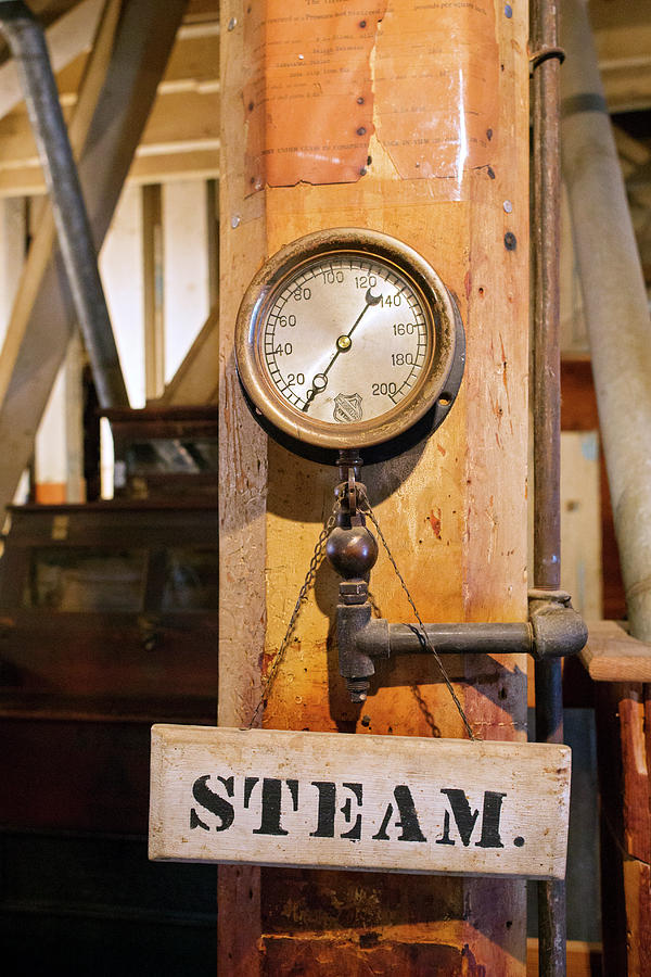 Historic Flour Mill Steam Gauge Photograph by Jim West