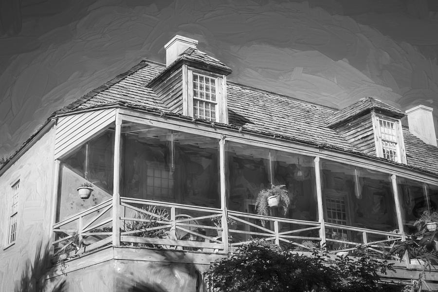 Historic Homes of St Augustine Painted BW Photograph by Rich Franco