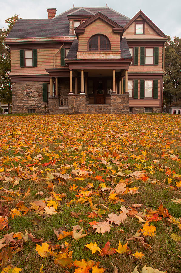 Historic House in Autumn Photograph by Nancy De Flon