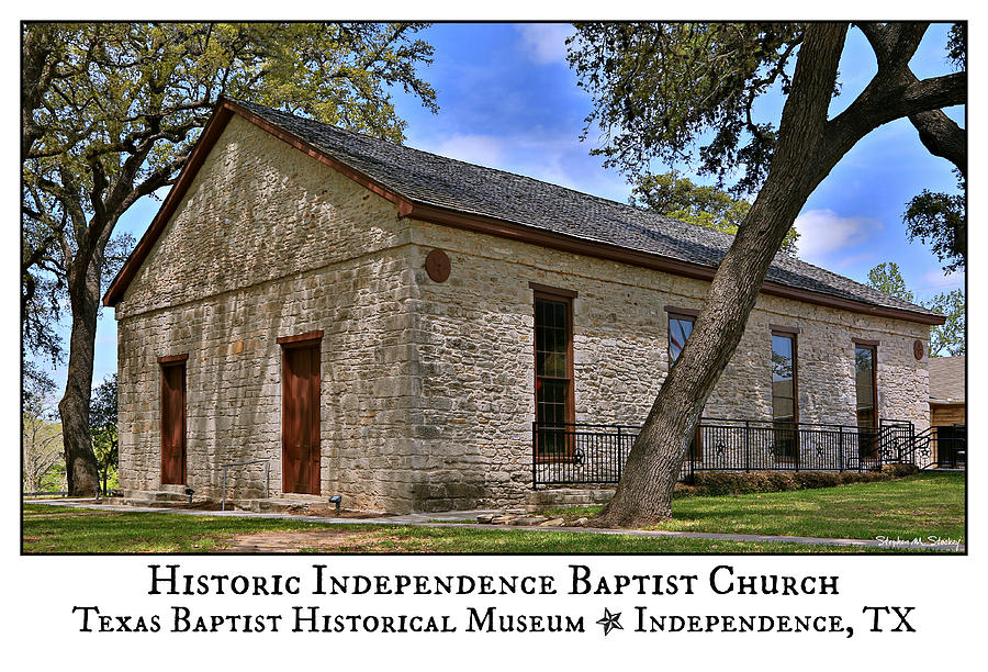 Historic Independence Baptist Church -- Texas -- White Poster Photograph by Stephen Stookey
