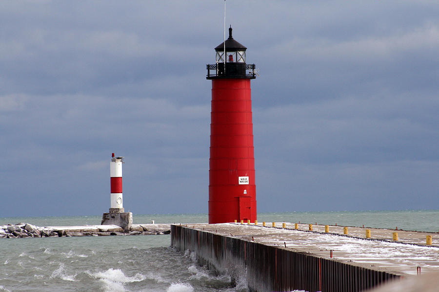 Lake Michigan Photograph - Historic Pierhead Lighthouse by Kay Novy
