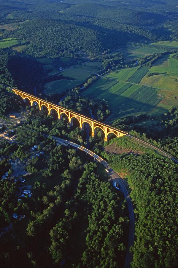 Historic Railroad Bridge Countryside Photograph