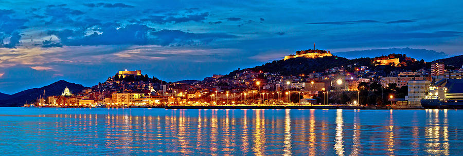 Historic Sibenik waterfront evening panorama Photograph by Brch Photography