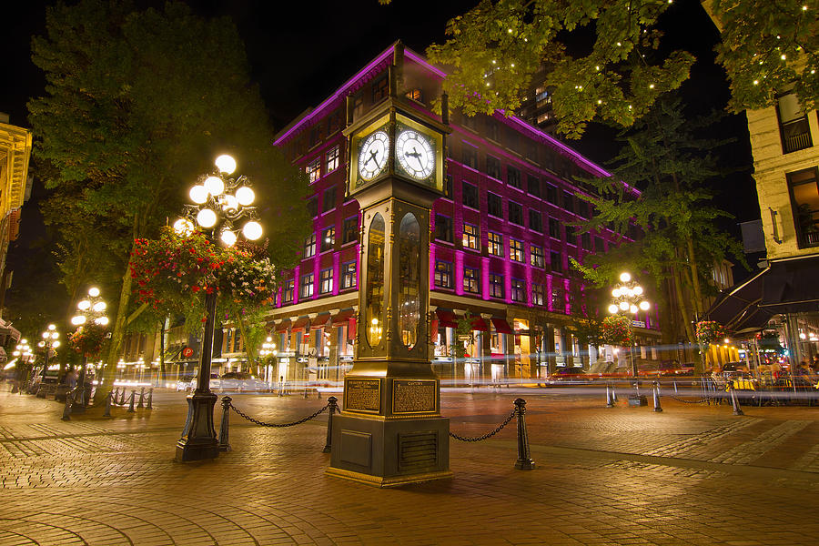 Architecture Photograph - Historic Steam Clock in Gastown Vancouver BC by Jit Lim
