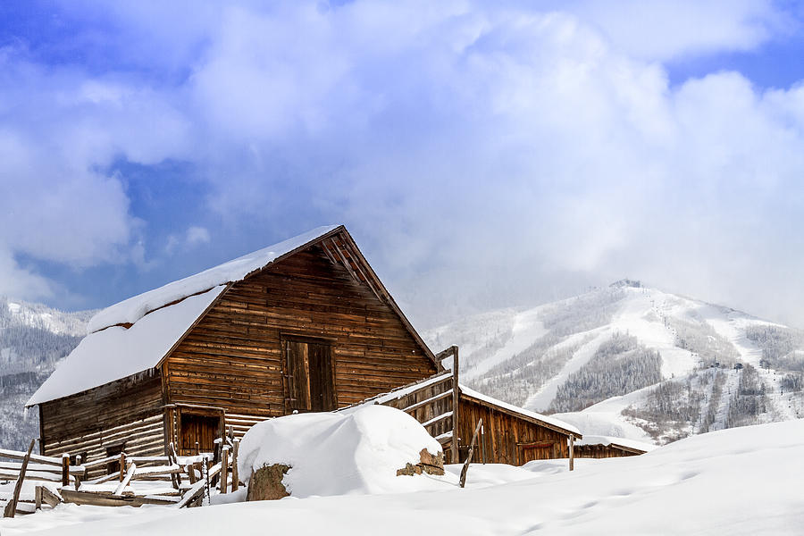 Winter Photograph - Historic Steamboat Springs Barn and Ski Area by Teri Virbickis