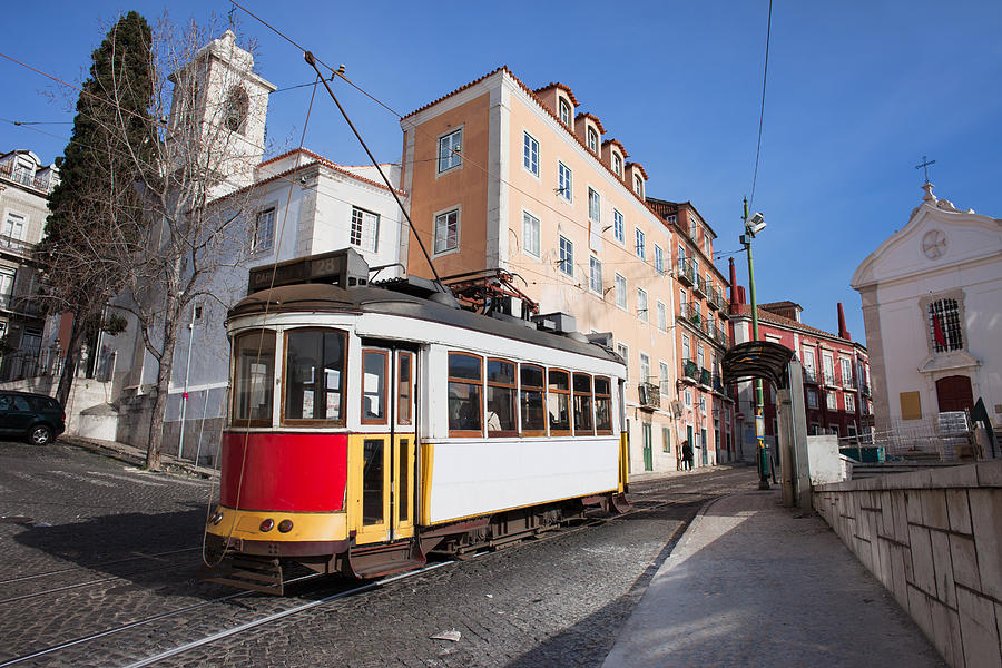 Historic Tram in Alfama District of Lisbon Photograph by Artur Bogacki