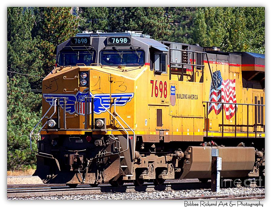 Train Photograph - Historic Union Pacific Engine by Bobbee Rickard
