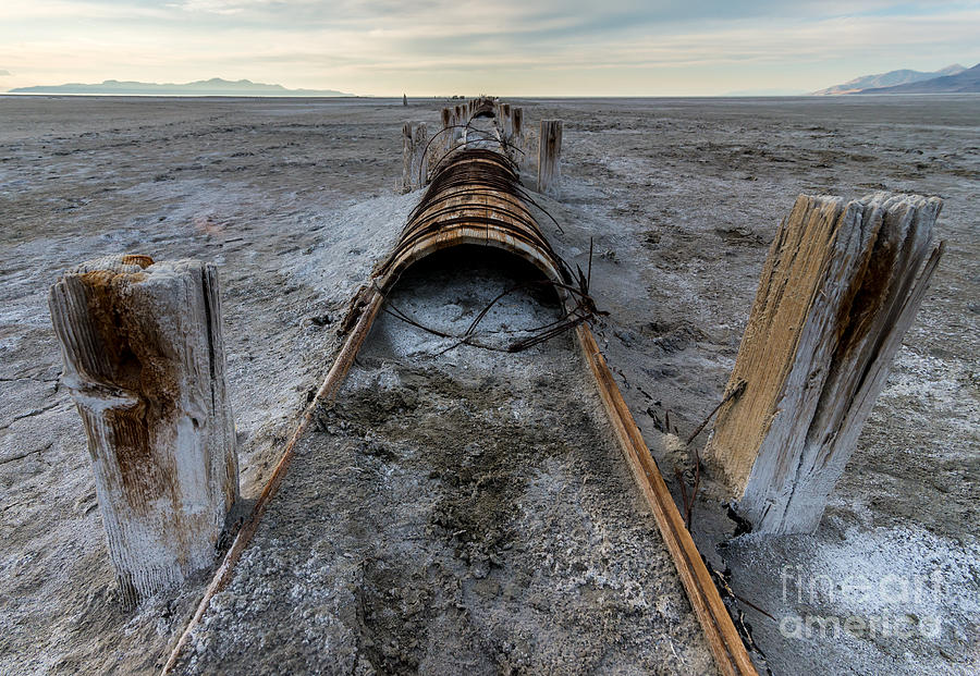 Mountain Photograph - Historic Wooden Stave Pipeline - Great Salt Lake - Utah by Gary Whitton