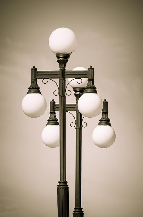 Lamp Photograph - Historic Ybor Lamp Posts by Carolyn Marshall