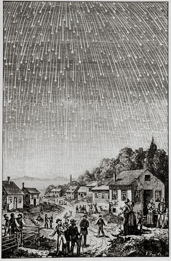Historical Artwork Of Leonid Meteor Shower Of 1833 Photograph by Science Photo Library