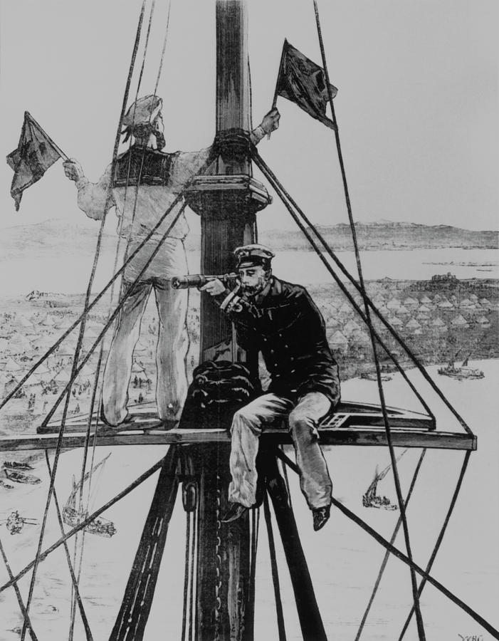 Historical Artwork Of Semaphore Communication Photograph by Science Photo Library