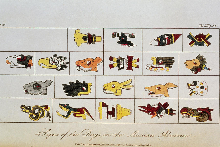 Historical Artwork Of The Aztec Signs For The Days Photograph by George ...