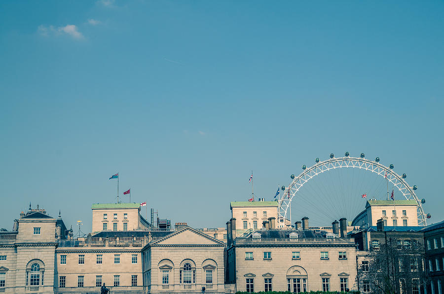 Historical London Buildings with the London Eye Photograph by Lenny Carter