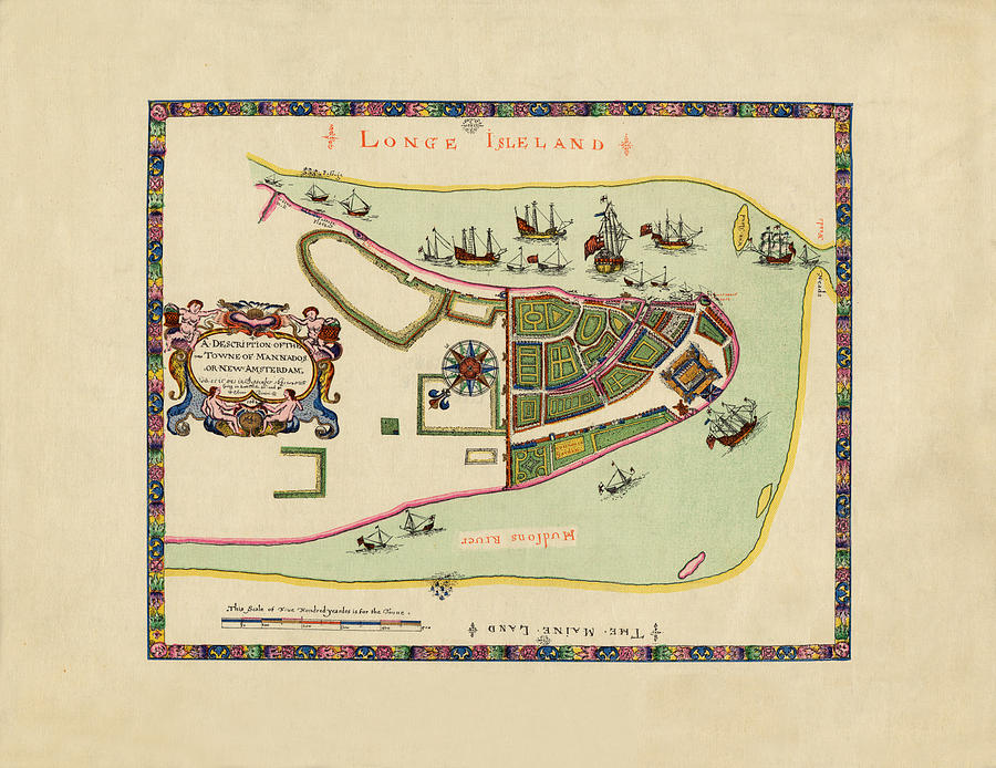 Historical Map Of Manhattan 1661 Photograph