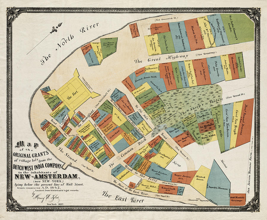 Historical Map of Manhattan Photograph by Andrew Fare