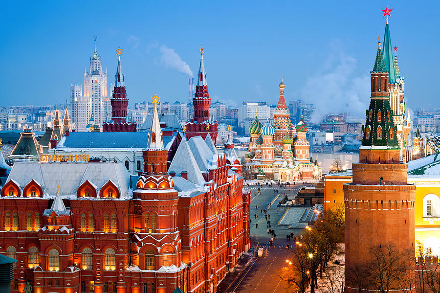Historical Museum, St.Basil Cathedral, Red Square, Kremlin in Moscow Photograph by Mordolff