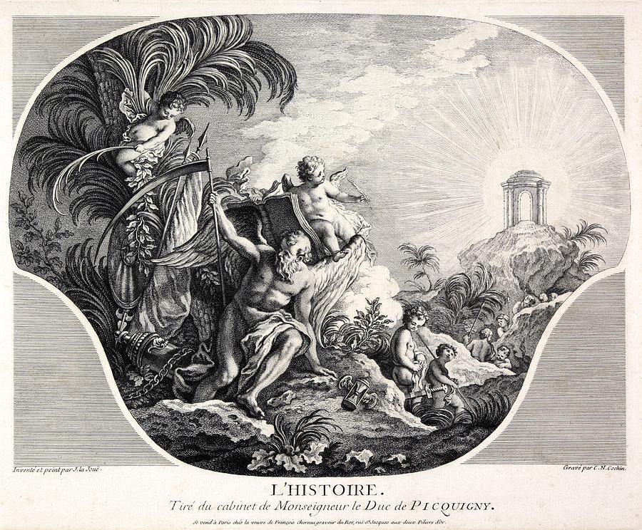 Book Photograph - History allegory, 18th-century artwork by Science Photo Library