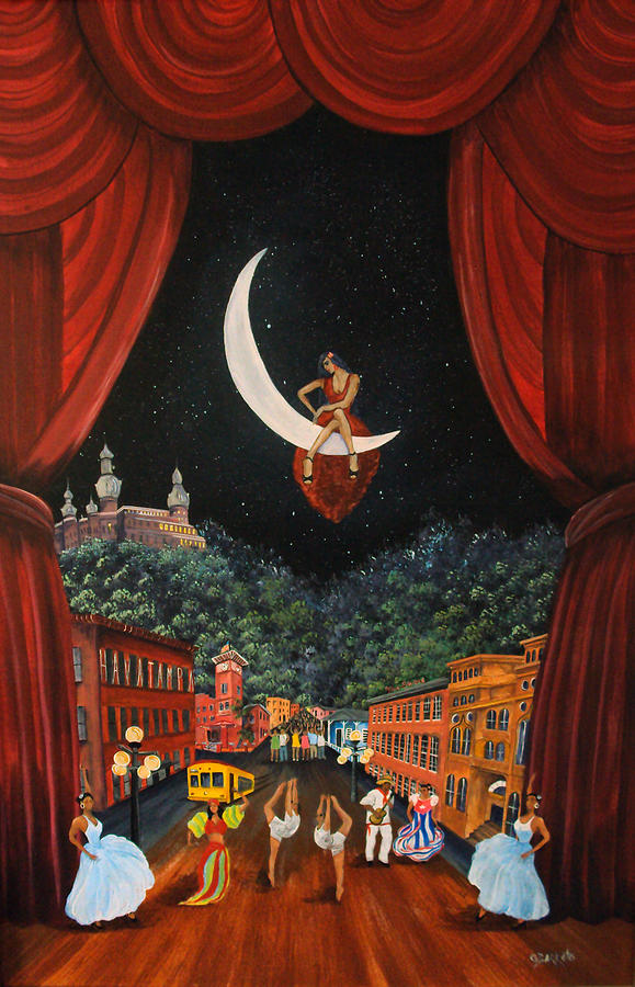 History at Play Painting by Gloria E Barreto-Rodriguez
