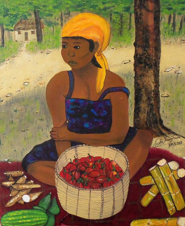 Watermelon Painting - History behind Caribbean Food Produces by Nicole Jean-Louis