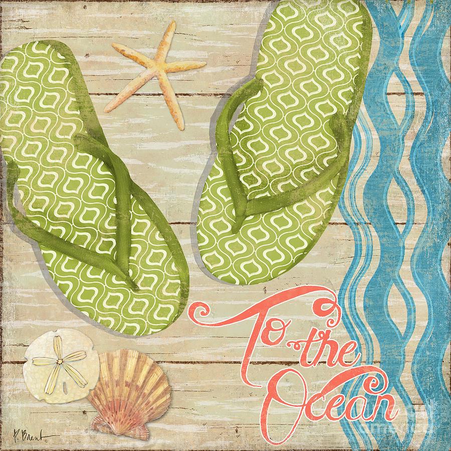 Flip Flop Painting - Hit the Beach IV by Paul Brent