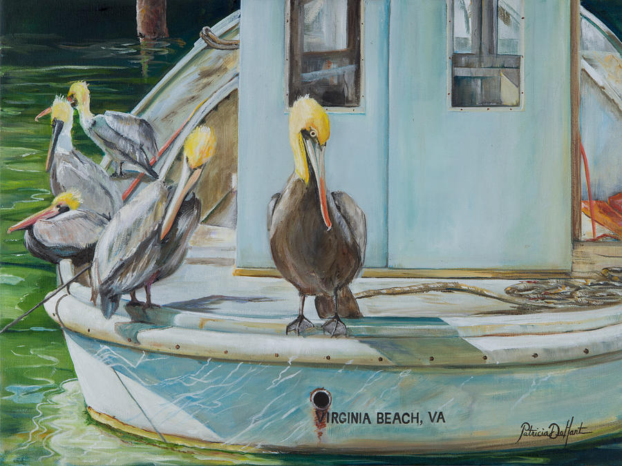 Pelican Painting - Hitchin A Ride by Patricia DeHart