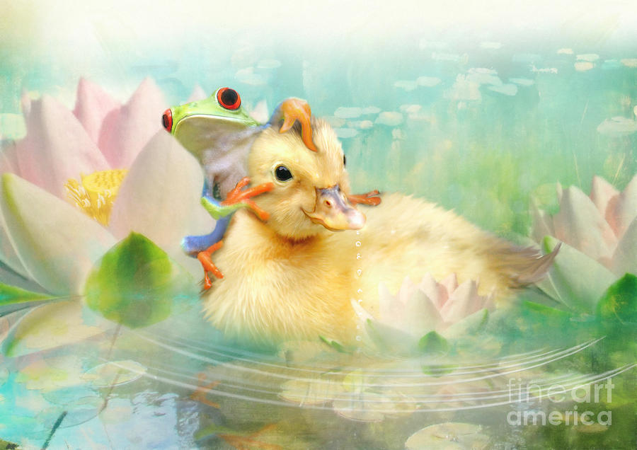 Duck Digital Art - Hitching a Ride by Trudi Simmonds