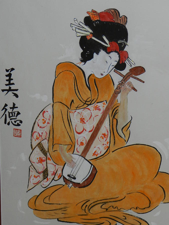 Hitomi Japanese style Painting by Madeline Freeman | Pixels