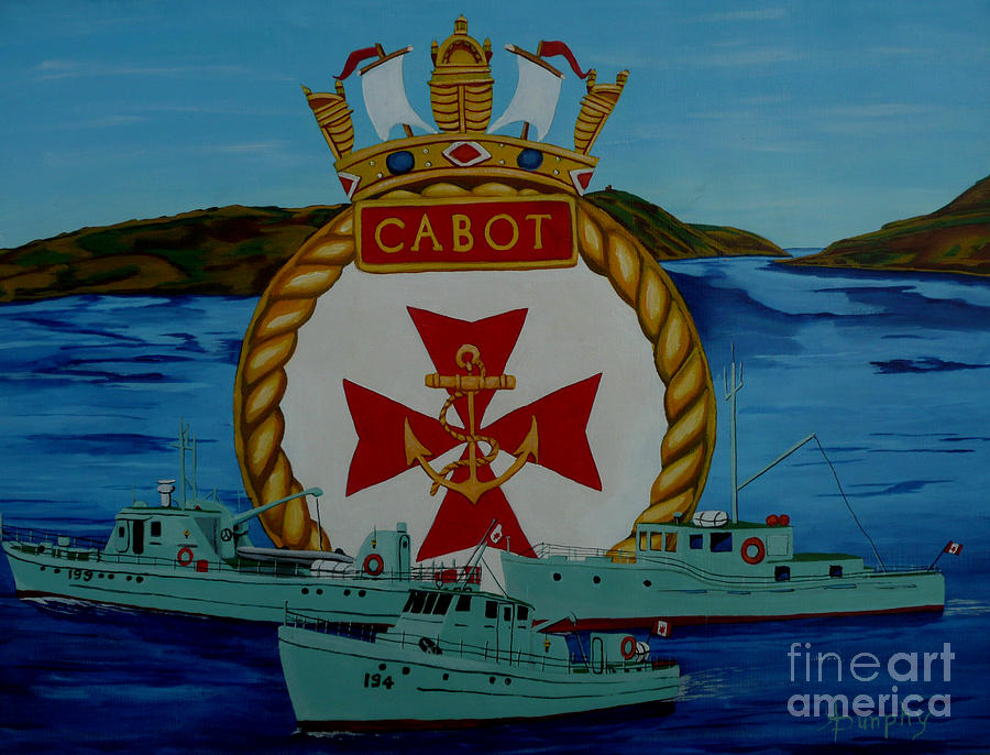 Boat Painting - HMCS CABOT unit tenders by Anthony Dunphy