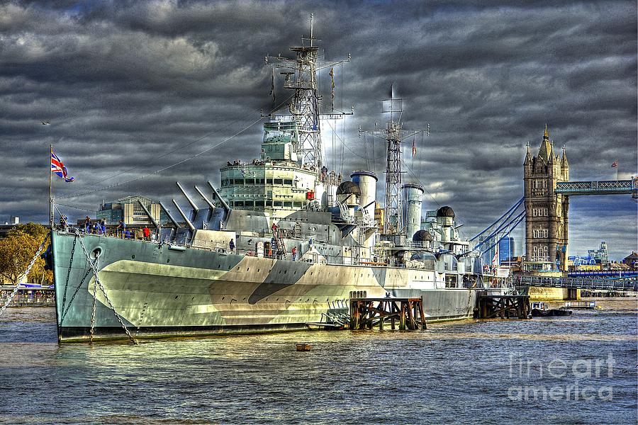 HMS Belfast near Tower Bridge Photograph by Anthony Hedger - Pixels