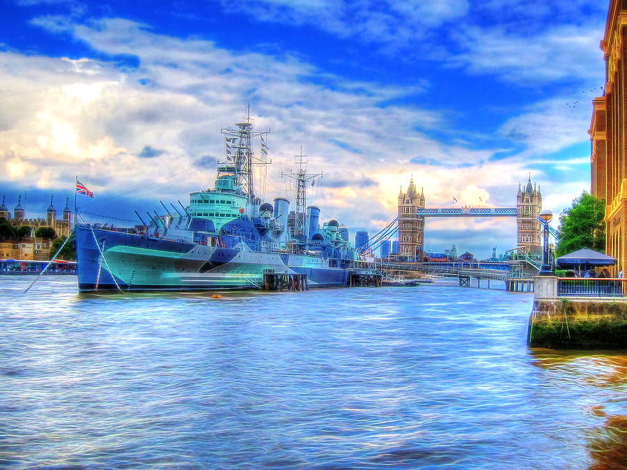 HMS Belfast on River Thames Photograph by Andreas Thust