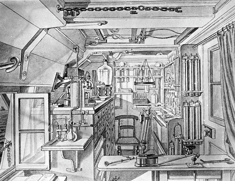 Hms Challenger Laboratory Photograph by Natural History Museum, London/science Photo Library